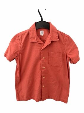 GAP Coral Short-Sleeve Button-Down Shirt sz 6/7
